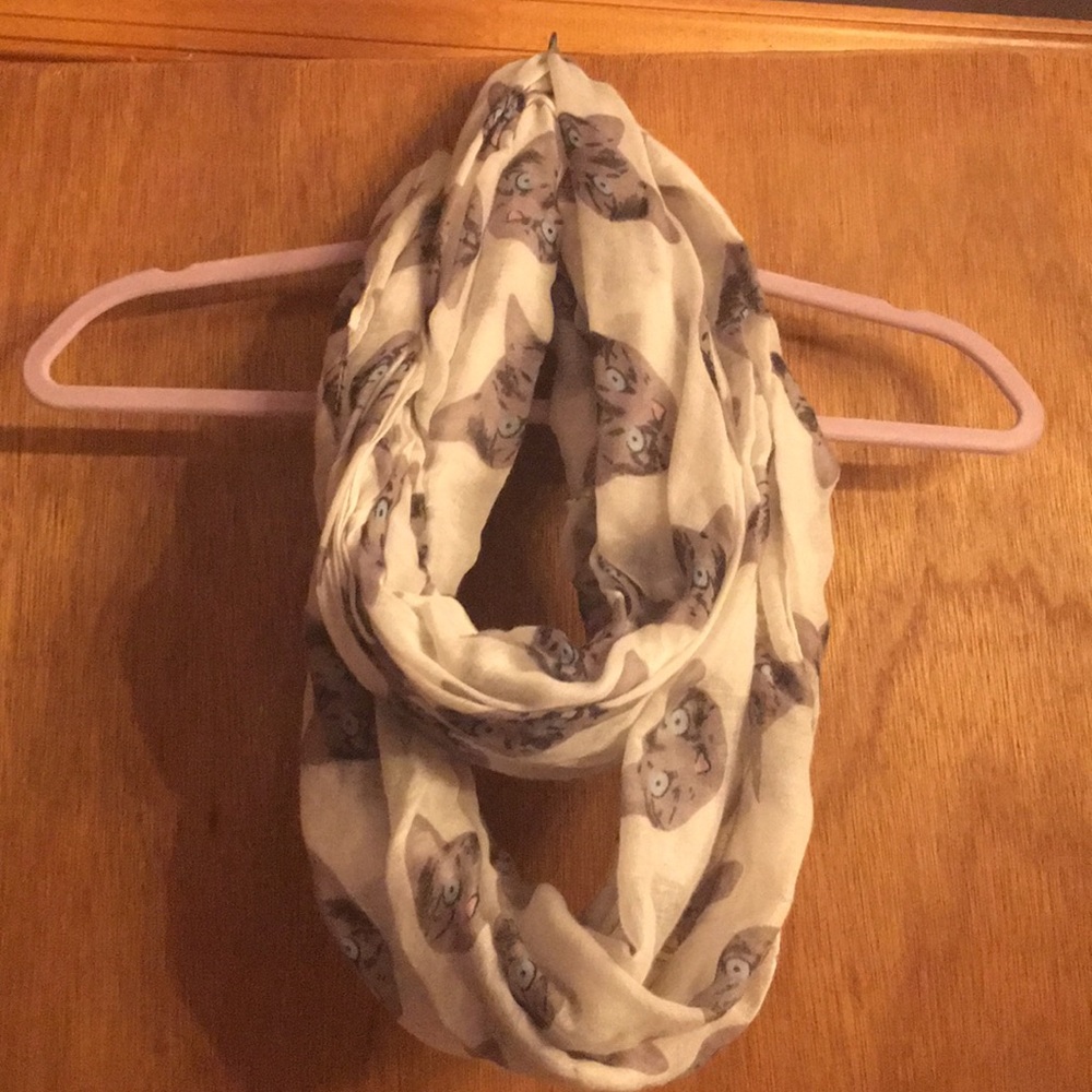 Cat print infinity scarf
